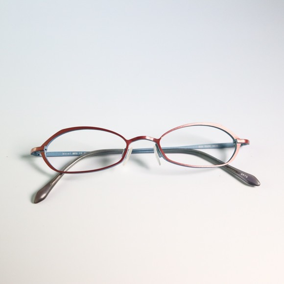 Bevel BRTQ Japan 8536 Pound 49-18 135 eyeglasses red blue slim frame N13 - Picture 12 of 13
